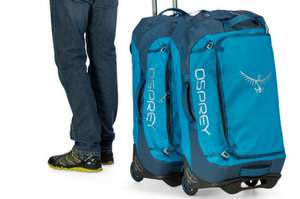 Attachment of several Rolling Transporter Osprey travel bags